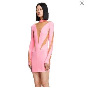 Mugler x H&M mesh paneled body-con dress